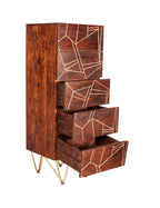 Dark Gold Tall Chest of Drawers
