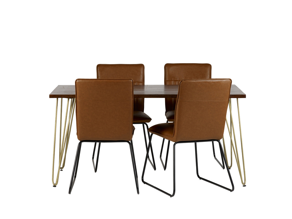 Dark Gold Dining Table — side product view