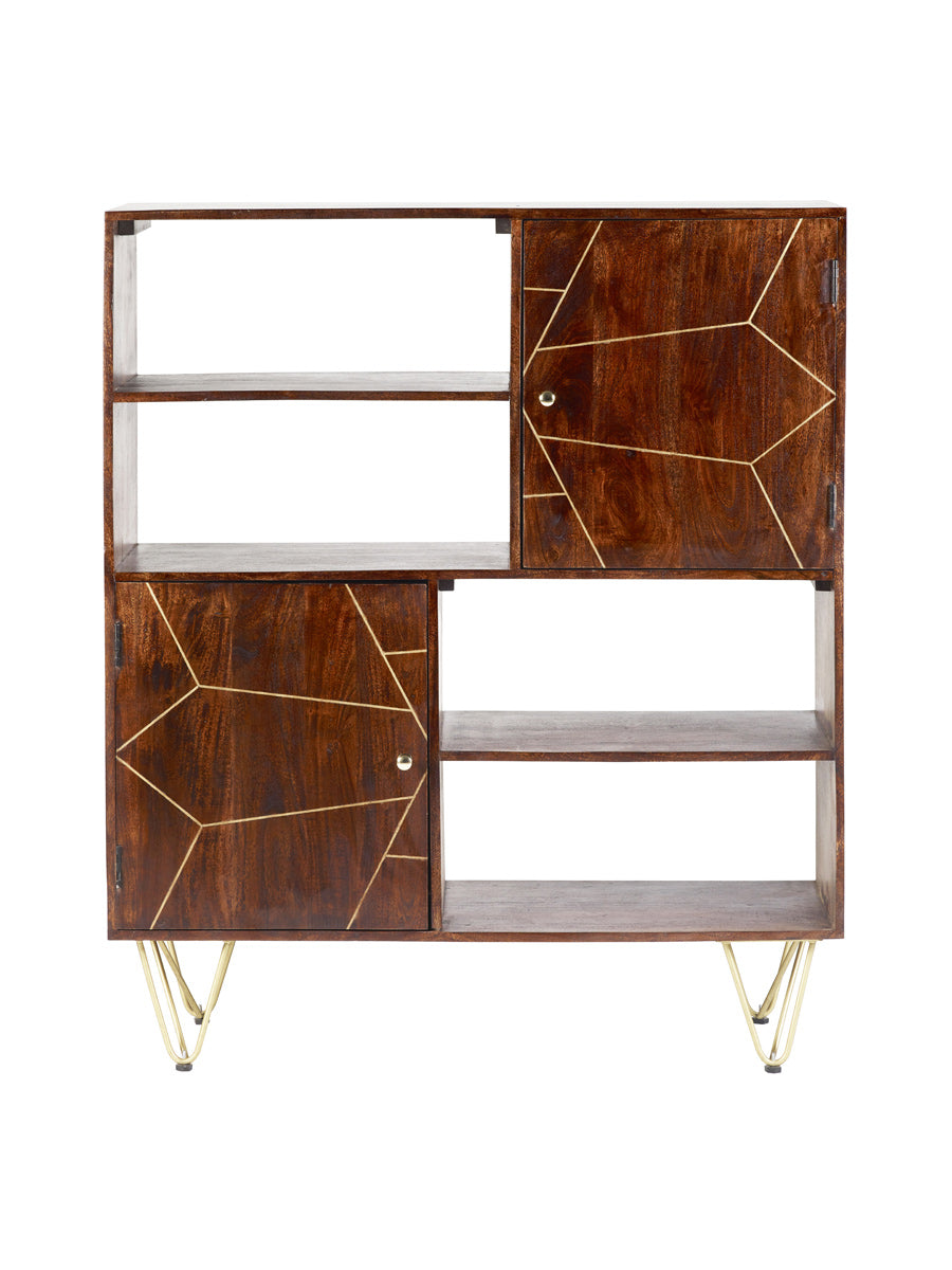 Dark Gold Display Cabinet — angled product view