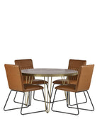 Dark Gold Round Dining Table 