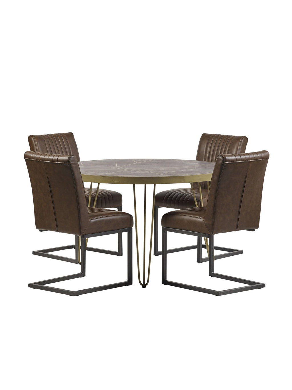 Dark Gold Round Dining Table 