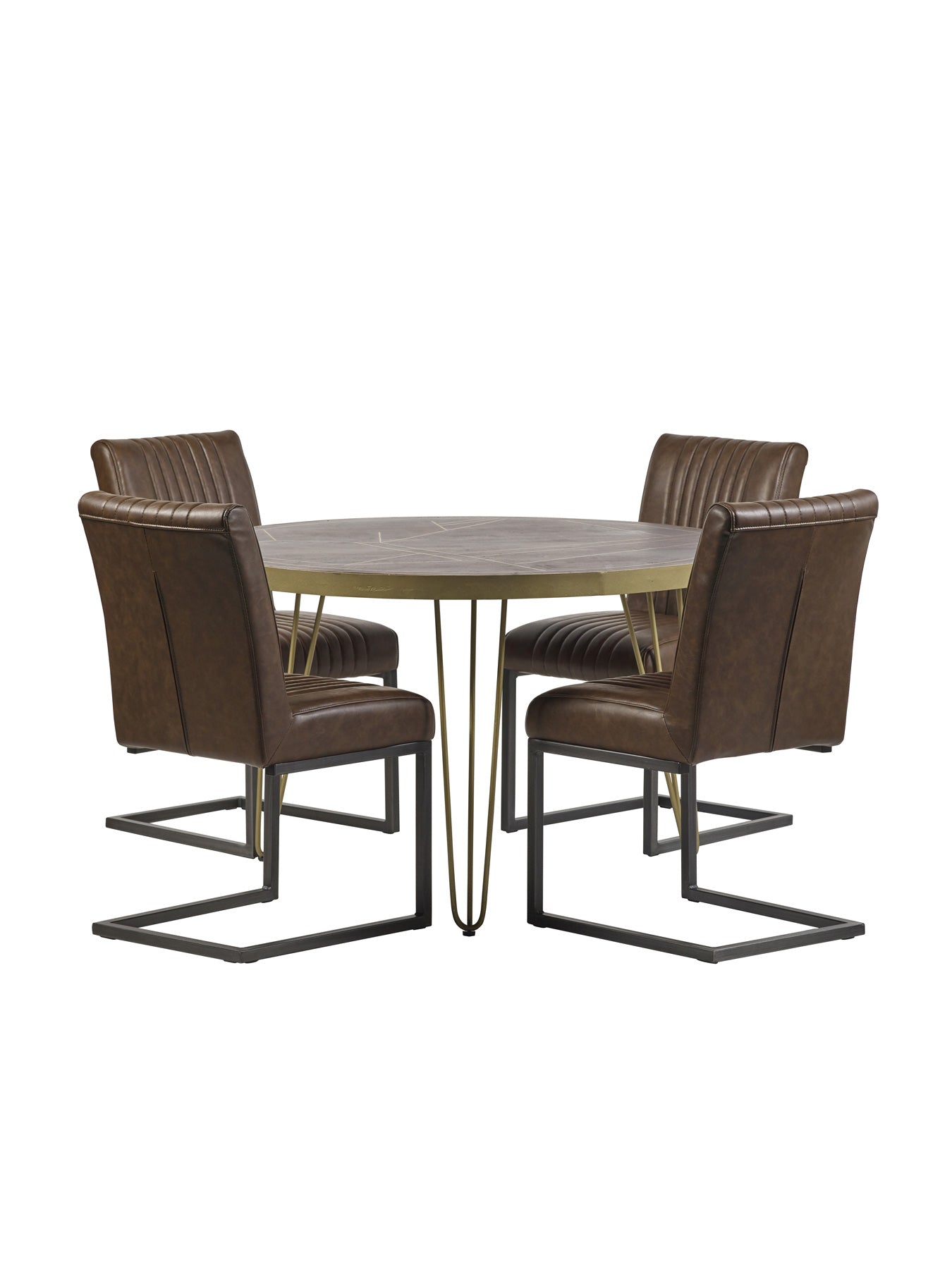 Dark Gold Round Dining Table 