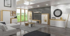 Cadillac Oak Effect And White Gloss 2 Door Wardrobe With LED Lights