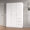 Cairo Arctic White Compact 3 Door 3 Drawer 135cm Wardrobe
