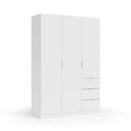 Cairo Arctic White Compact 3 Door 3 Drawer 135cm Wardrobe