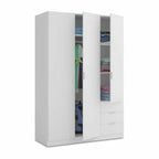 Cairo Arctic White Compact 3 Door 3 Drawer Space-Saving Wardrobe