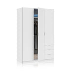 Cairo Arctic White Compact 3 Door 3 Drawer Space-Saving Wardrobe