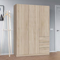Cairo Oak Effect Compact 3 Door 3 Drawer 135cm Wardrobe