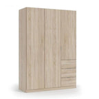 Cairo Oak Effect Compact 3 Door 3 Drawer 135cm Wardrobe