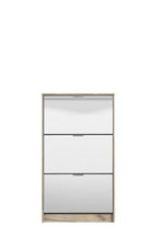 Carrera Mirrored and Oak Effect 3 Drawer Shoe Cabinet