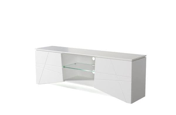 Cartier White Gloss TV Cabinet — angled product view