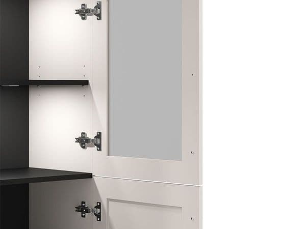 Cassio Cashmere Taupe Panelled Low Showcase Display Cabinet
