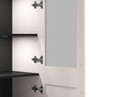 Cassio Cashmere Taupe Panelled Low Showcase Display Cabinet