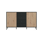 Clifton Slatted Artisan Oak Effect And Black Sideboard