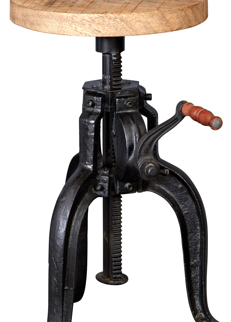 Cosmo Industrial Small Crank Table — angled product view
