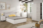 Columbus Arctic White and White Oak Effect Small Narrow Sliding 2 Door Wardrobe 120cm Wide