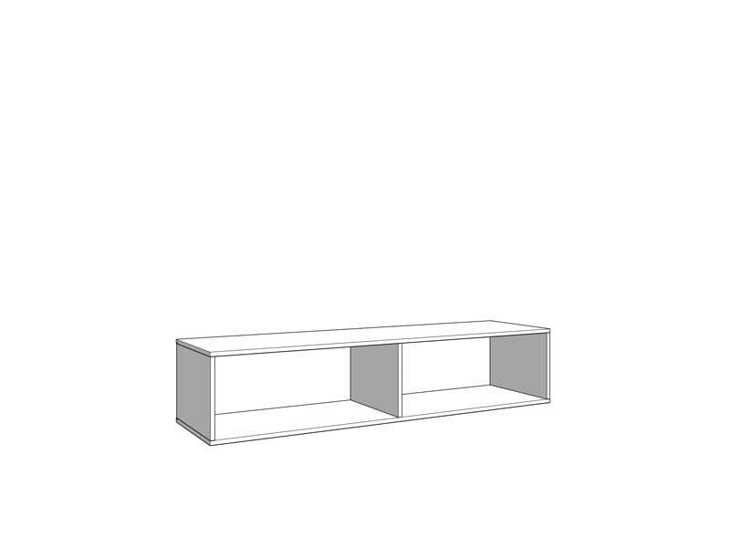 Como Black Slat Effect Wall Mounted Floating Small TV Unit