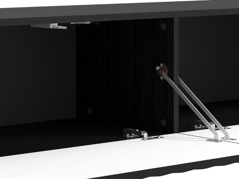 Como Black Slat Effect Wall Mounted Floating Small TV Unit