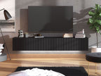 Como Black Slat Effect Wall Mounted Floating Large TV Unit