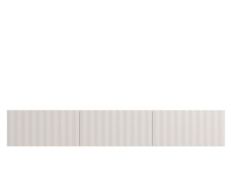 Como White Slat Effect Wall Mounted Floating Large TV Unit
