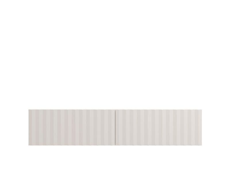 Como White Slat Effect Wall Mounted Floating Small TV Unit