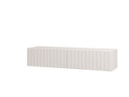 Como White Slat Effect Wall Mounted Floating Small TV Unit