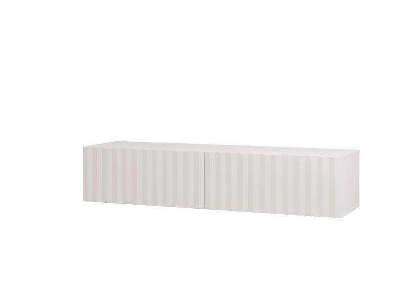 Como White Slat Effect Wall Mounted Floating Small TV Unit