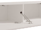 Como White Slat Effect Wall Mounted Floating Small TV Unit