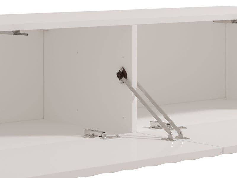 Como White Slat Effect Wall Mounted Floating Small TV Unit