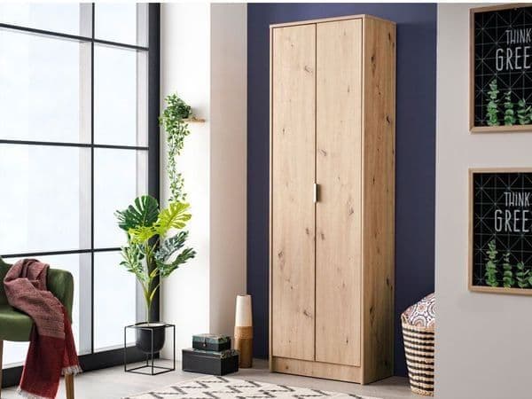 Cotswold Oak Effect Tall Multipurpose Shoe Storage Cupboard — main product view
