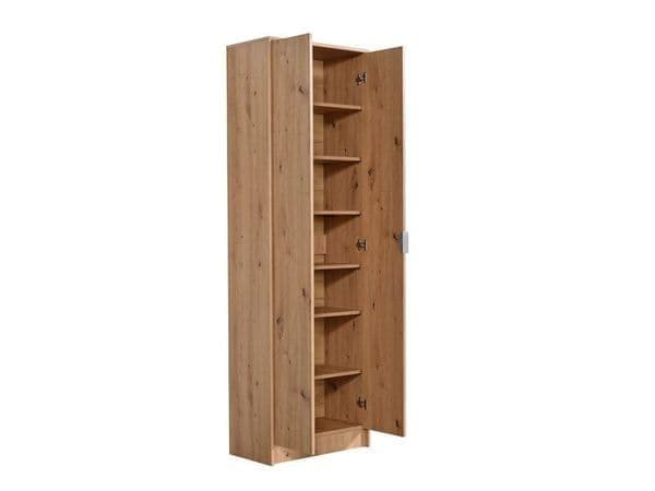 Cotswold Oak Effect Tall Multipurpose Shoe Storage Cupboard — alternate product view