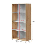 Danso Arctic White and Oak Short Bookshelf Unit