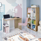 Danso Arctic White and Oak Short Bookshelf Unit