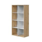 Danso Arctic White and Oak Short Bookshelf Unit