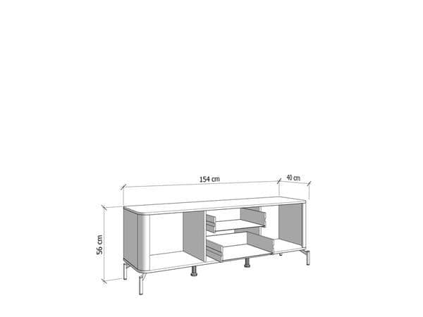 Dariqon Cashmere And Oak Effect 154cm TV Unit