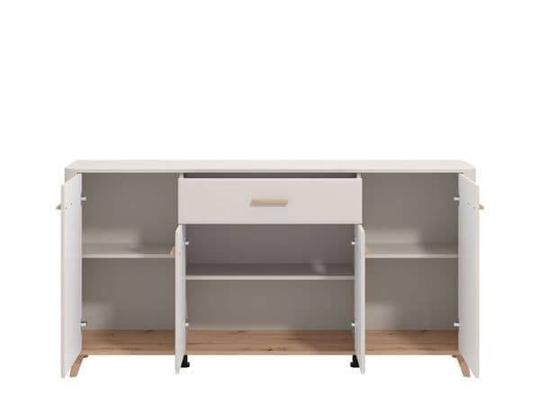 Dariqon Cashmere And Oak Effect 180cm 4 Door Sideboard