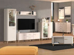 Dariqon Cashmere And Oak Effect Low 2 Door Display Cabinet