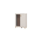Dariqon Cashmere And Oak Effect Low 2 Door Display Cabinet