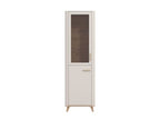 Dariqon Cashmere And Oak Effect Tall Slim 2 Door Display Cabinet