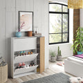 Dempsey Natural Oak Effect and White Large Shoe Cabinet