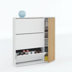 Dempsey Natural Oak Effect and White Large Shoe Cabinet