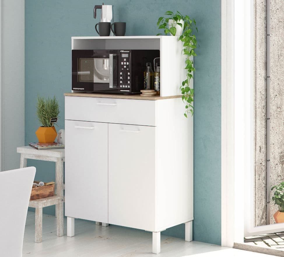 Denby White And Oak 2 Door Utility Kitchen Cupboard