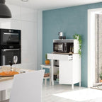 Denby White And Oak 2 Door Utility Kitchen Cupboard