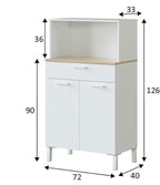 Denby White And Oak 2 Door Utility Kitchen Cupboard