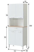 Denby White And Oak 4 Door Utility Kitchen Cupboard