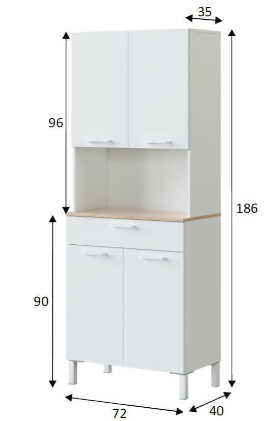 Denby White And Oak 4 Door Utility Kitchen Cupboard