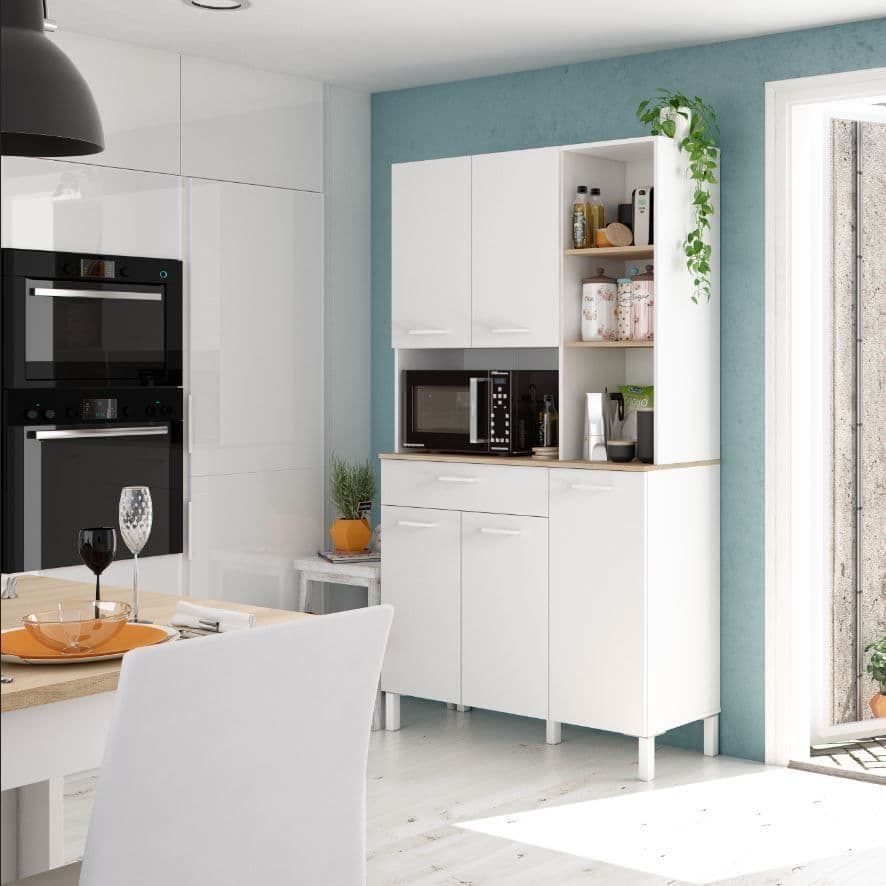 Denby White And Oak 5 Door Utility Kitchen Cupboard