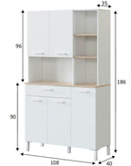 Denby White And Oak 5 Door Utility Kitchen Cupboard