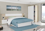 Durham Arctic White and Oak Effect Small Narrow Sliding 2 Door Wardrobe 120cm Wide