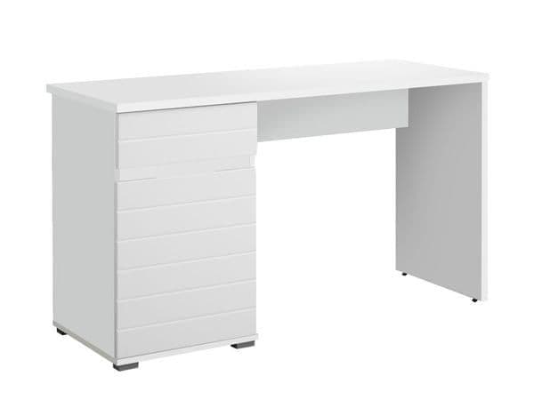 Elano White Gloss Computer Desk With Drawers